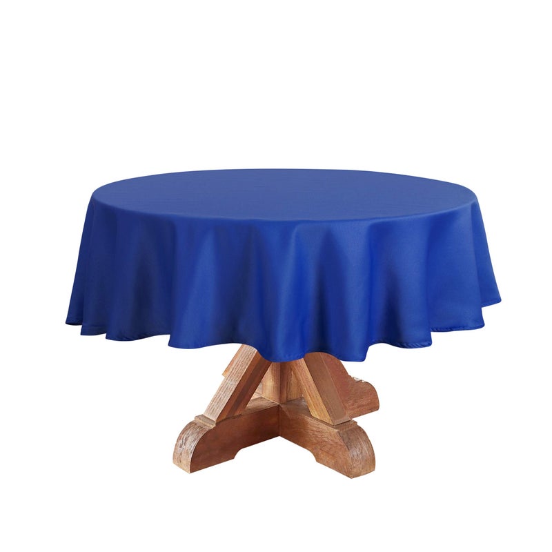 Obstal Obstal 210GSM Round Table Cloth  Water Resistance Microfiber Tablecloth  Decorative Fabric Circular Table Cover for Outdoor and Indoor Use (Royal Blue  90 Inch Diameter)  - Image 5