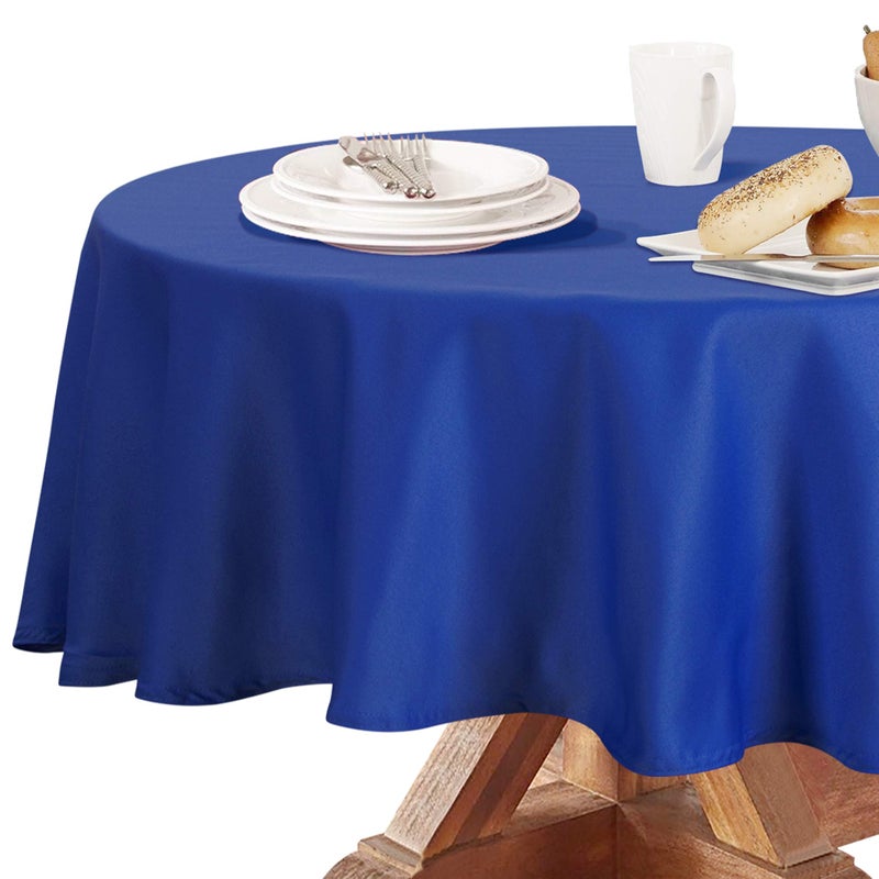 Obstal Obstal 210GSM Round Table Cloth  Water Resistance Microfiber Tablecloth  Decorative Fabric Circular Table Cover for Outdoor and Indoor Use (Royal Blue  90 Inch Diameter)  - Image 1