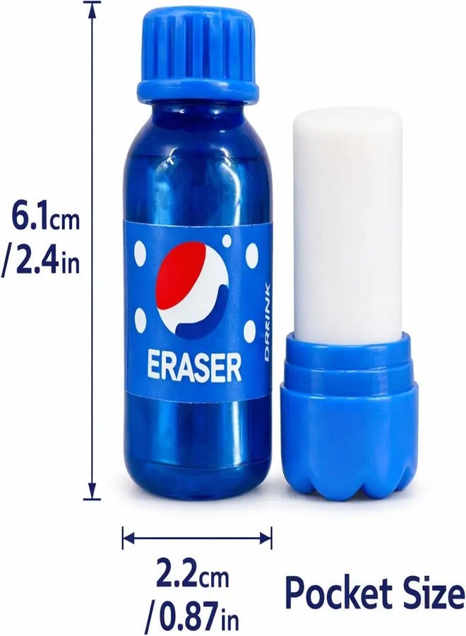 Kalra Magic Bottle Shape Eraser for Kids | Cute Cartoon Rubber Erasers | Non-Toxic Dust-Free Pencil Eraser | School Stationery Supplies | Birthday Return Gift for Kids Boys & Girls (Blue (Pack of 2) - Image 2