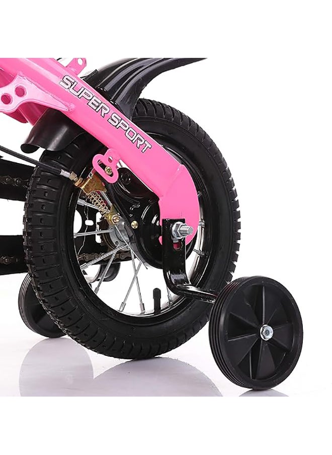 ZHITONG - ZHITONG 18 Inch Kids Bike with Training Wheels, Water Bottle, Dual Suspension, Carbon Steel Frame – Pink Bicycle for Girls Ages 5-7, Lightweight, with 12" Pneumatic Tires - Image 1