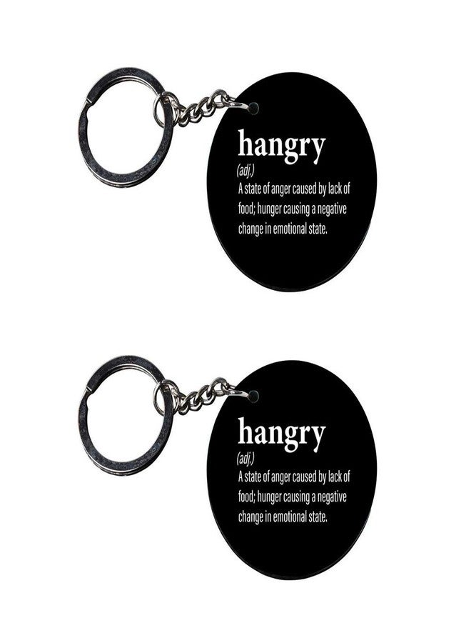 Tinywalk Set of 2 | Circle Shape Printed Wooden Keychains Hangry | Circle Shape keyrings | Circle Shape Keychains| Printed keyrings - Image 2