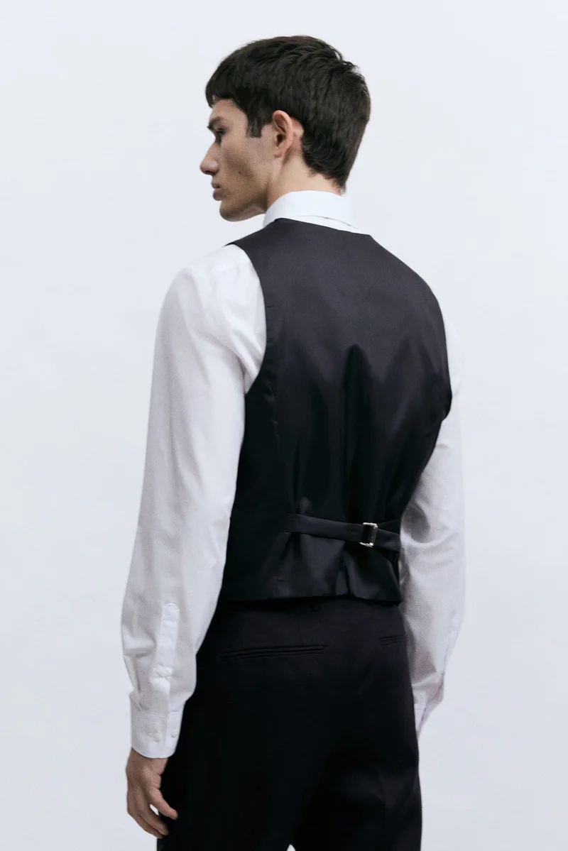 اتش اند ام Slim Fit Linen suit waistcoat