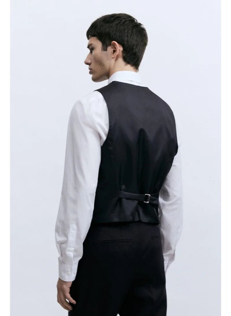 اتش اند ام Slim Fit Linen suit waistcoat