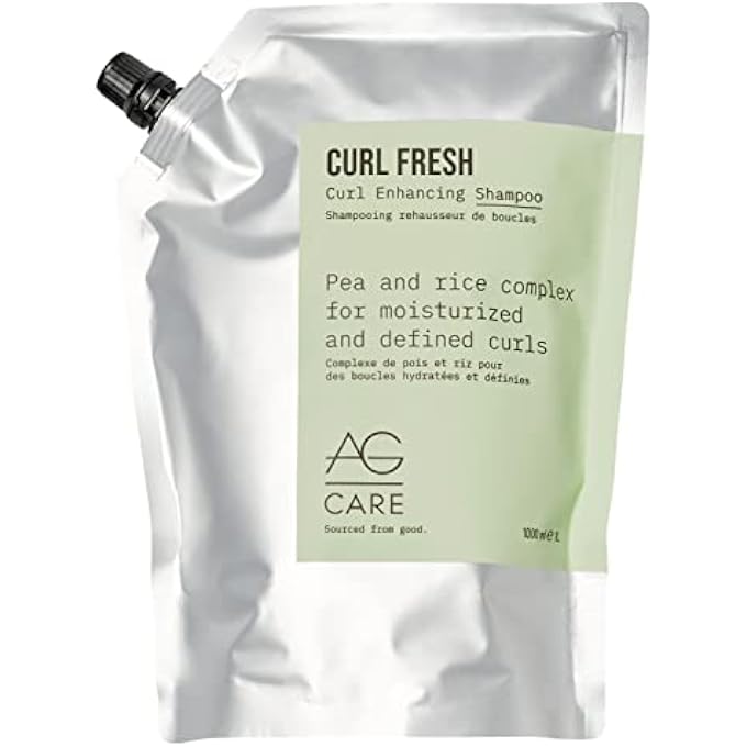 AG Care Curl Fresh Hydrating Shampoo with Pea & Rice Amino Acids - Curl Shampoo to Cleanse Scalp and Retain Moisture for Healthy, Defined Curls, 33.8 Fl Oz Bottle