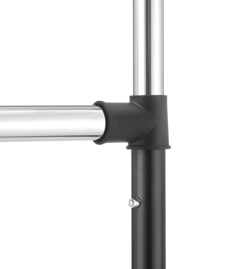 Whitmor Adjustable 2-Rod Garment Rack - Rolling Clothes Organizer - Black and Chrome - Image 5