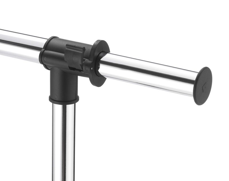 Whitmor Adjustable 2-Rod Garment Rack - Rolling Clothes Organizer - Black and Chrome - Image 4