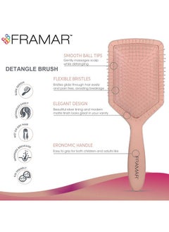 framar FRAMAR Paddle Brush For Thick Hair, Paddle Hair Brush, Detangle Brush, Wet Paddle Brush, Hairbrush For Women, Hair Brush For Men, Wet Detangler Hair Brush  - Image 2