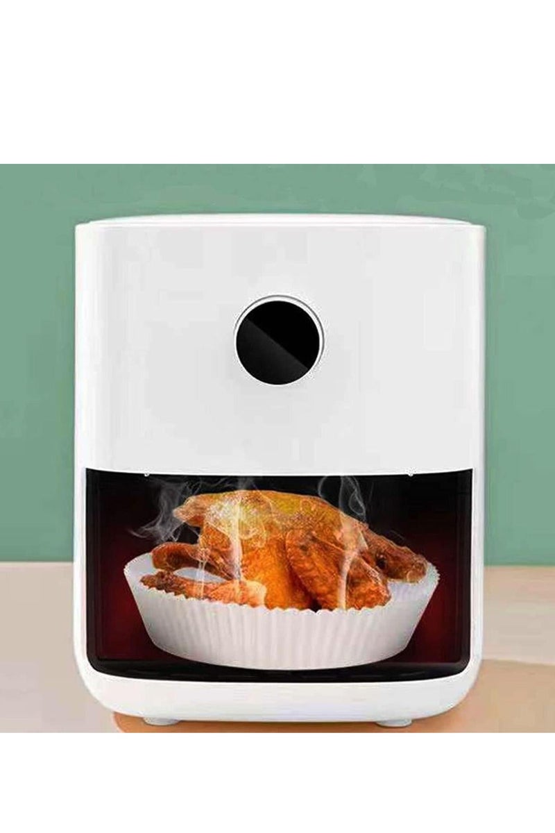 MOMENT MOMENT 100pcs Air Fryer Disposable paper Liner, Air Fryer Liners Round, Baking Paper for Air Fryer Water-proof, Parchment Paper for Baking Roasting Microwave,20cm/7.9inch  - Image 2