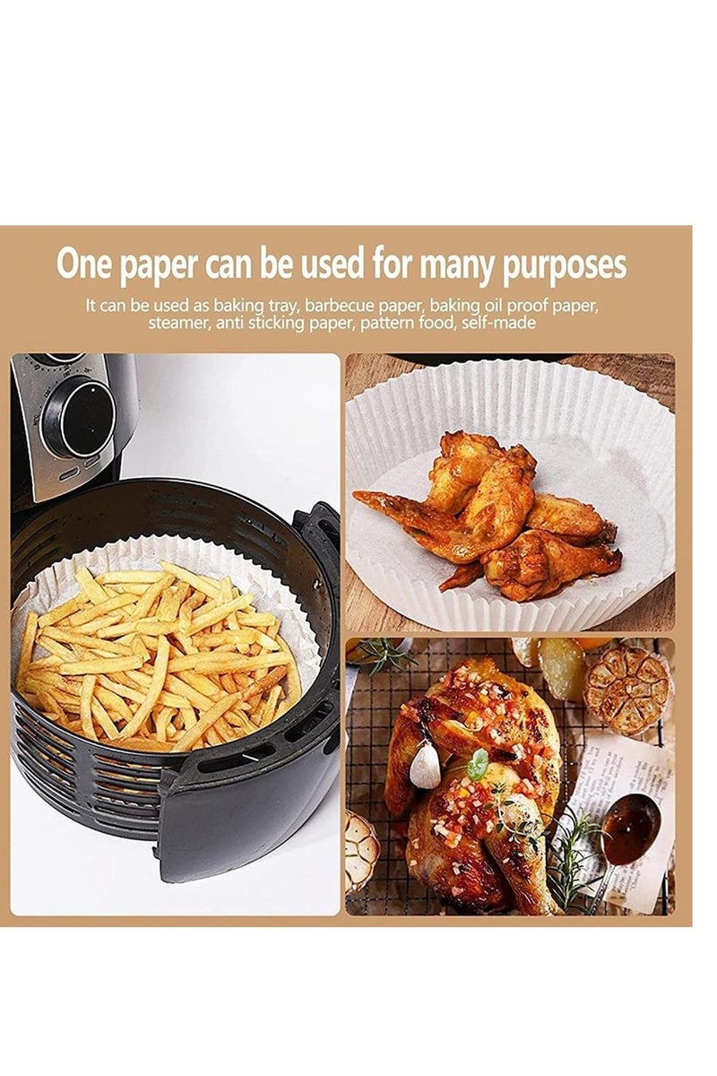 MOMENT MOMENT 100pcs Air Fryer Disposable paper Liner, Air Fryer Liners Round, Baking Paper for Air Fryer Water-proof, Parchment Paper for Baking Roasting Microwave,20cm/7.9inch  - Image 3