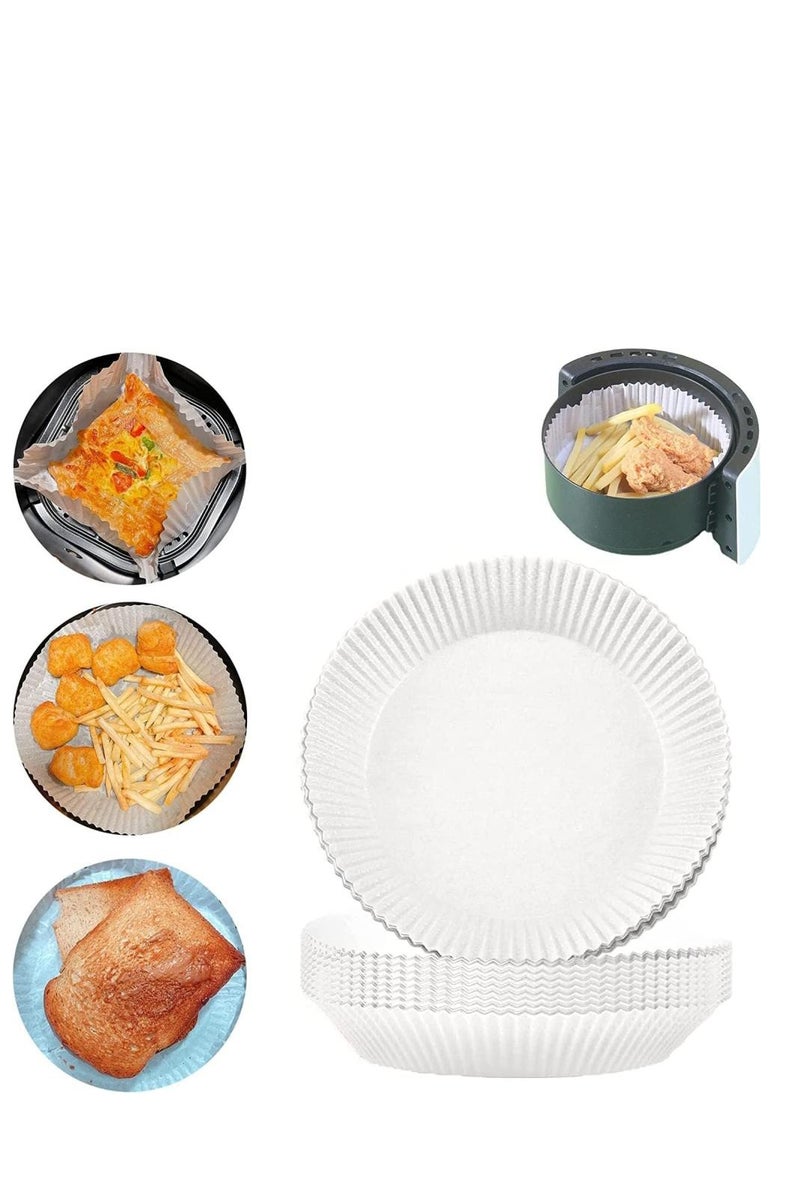 MOMENT MOMENT 100pcs Air Fryer Disposable paper Liner, Air Fryer Liners Round, Baking Paper for Air Fryer Water-proof, Parchment Paper for Baking Roasting Microwave,20cm/7.9inch  - Image 5