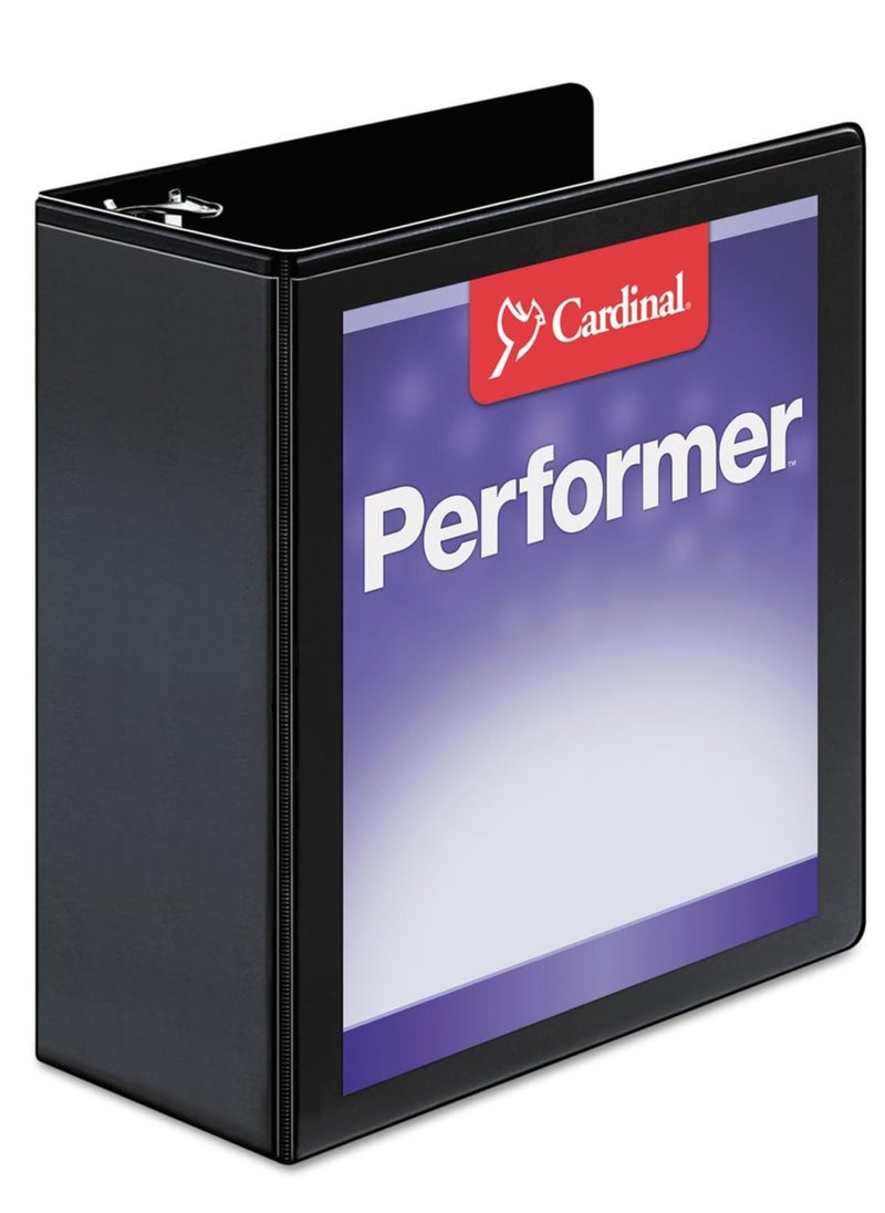 Cardinal Cardinal Performer 3-Ring Binder, 4", Non-Locking Slant-D Rings, 835-Sheet Capacity, ClearVue Presentation Binder, Nonstick, PVC-Free, Black (17811CB)  - Image 1