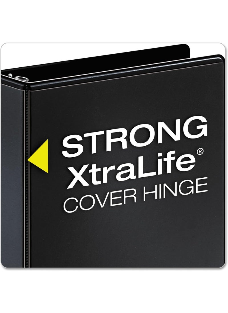 Cardinal Cardinal Performer 3-Ring Binder, 4", Non-Locking Slant-D Rings, 835-Sheet Capacity, ClearVue Presentation Binder, Nonstick, PVC-Free, Black (17811CB)  - Image 3