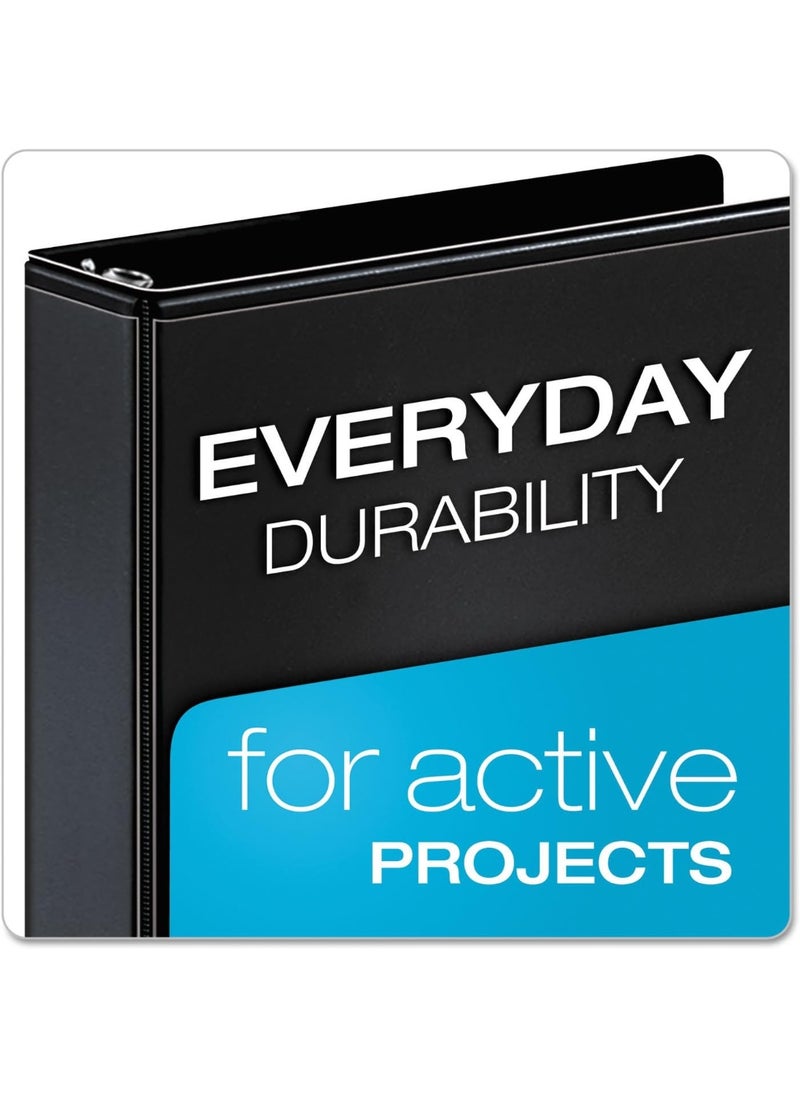 Cardinal Cardinal Performer 3-Ring Binder, 4", Non-Locking Slant-D Rings, 835-Sheet Capacity, ClearVue Presentation Binder, Nonstick, PVC-Free, Black (17811CB)  - Image 2