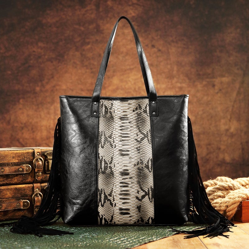 Retro Streamers New Women'S Bag Tote Snake Shoulder Handbag For Independent Station Tk - Image 5