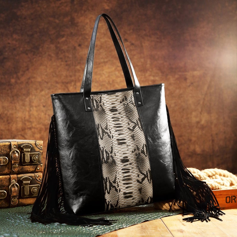 Retro Streamers New Women'S Bag Tote Snake Shoulder Handbag For Independent Station Tk - Image 4