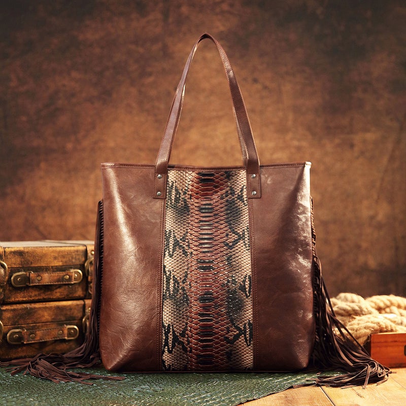 Retro Streamers New Women'S Bag Tote Snake Shoulder Handbag For Independent Station Tk - Image 3