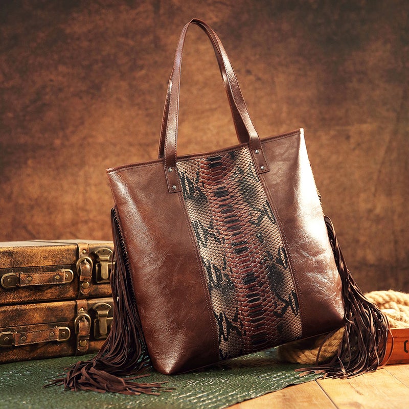 Retro Streamers New Women'S Bag Tote Snake Shoulder Handbag For Independent Station Tk - Image 2