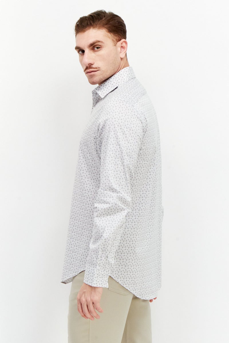 Van Heusen Men Slim Fit Long Sleeve Floral Pattern Dress Shirt, Multicolor - Image 3