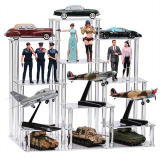Best Media 9-Tier Clear Acrylic Display Riser Stand Shelf for Collectibles, Cupcakes, Perfumes and Jewelry Organizer