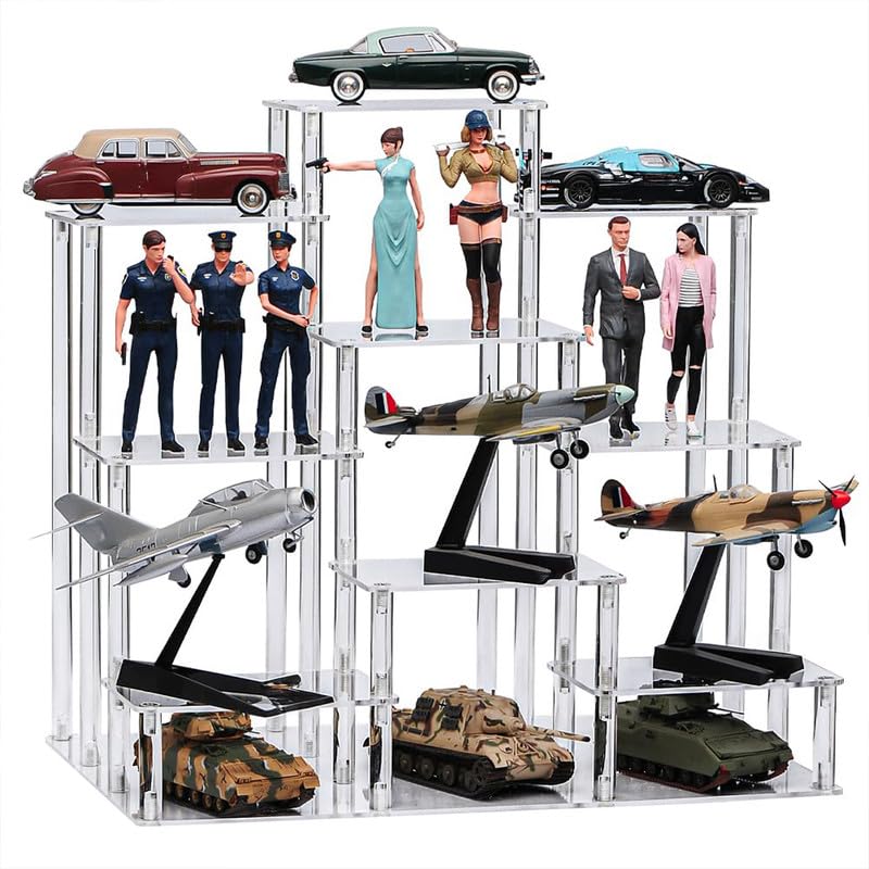 Best Media 9-Tier Clear Acrylic Display Riser Stand Shelf for Collectibles, Cupcakes, Perfumes and Jewelry Organizer