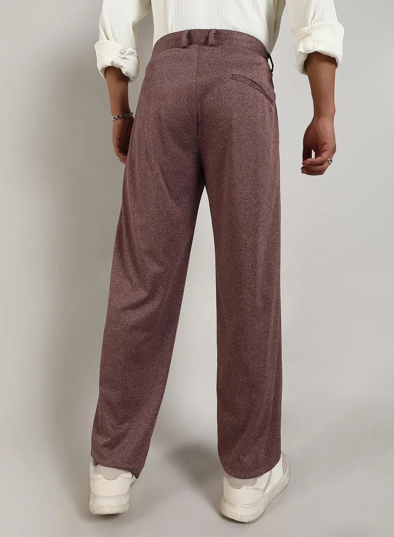 Campus Sutra  Lightweight - Tailored Heathered Trousers for Men | Best Price UAE