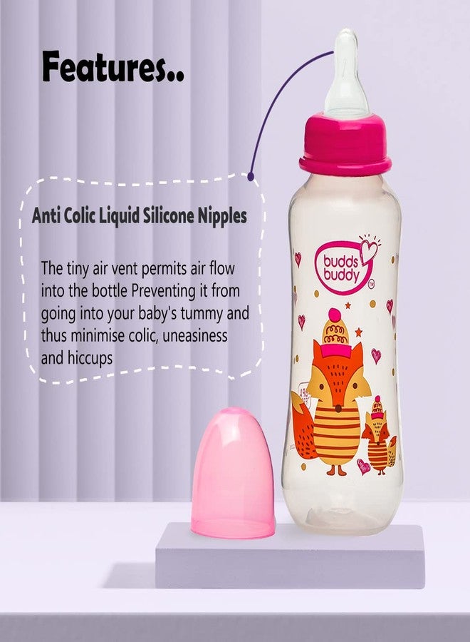 Buddsbuddy Belle BPA Free Regular Neck Baby Feeding Bottle (Pink, 250 ml) - Image 5