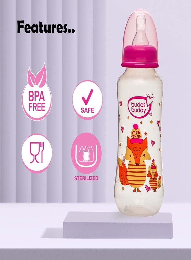 Buddsbuddy Belle BPA Free Regular Neck Baby Feeding Bottle (Pink, 250 ml) - Image 4