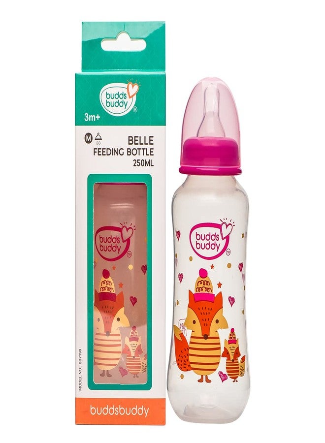 Buddsbuddy Belle BPA Free Regular Neck Baby Feeding Bottle (Pink, 250 ml) - Image 3