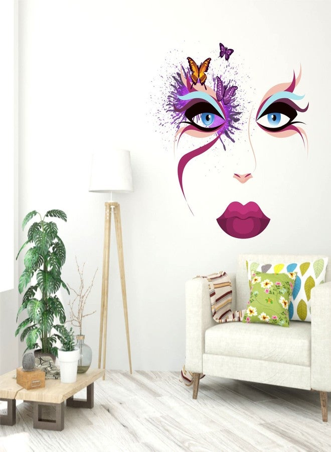 Sticker Yard Abstract Lady face Vinyl Wall Sticker for Living Room/Bedroom/Office and All Decorative Wall Stickers Size 55X50CM - Image 2