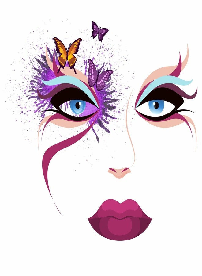 Sticker Yard Abstract Lady face Vinyl Wall Sticker for Living Room/Bedroom/Office and All Decorative Wall Stickers Size 55X50CM - Image 1