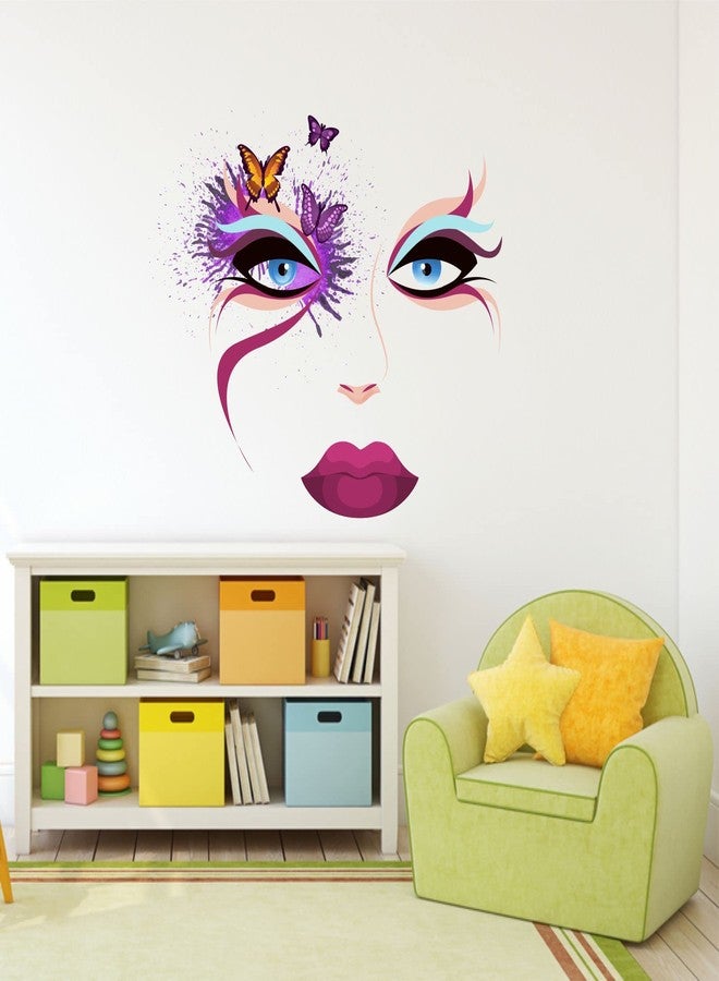 Sticker Yard Abstract Lady face Vinyl Wall Sticker for Living Room/Bedroom/Office and All Decorative Wall Stickers Size 55X50CM - Image 3