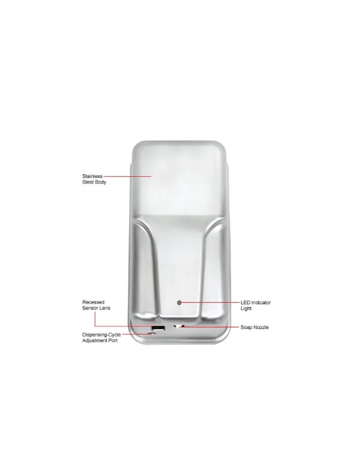 ASI 20364 Wall-Mounted Automatic Soap Dispenser – 1200ml – Stainless Steel – Touchless Hand Sanitizer Dispenser - Image 2