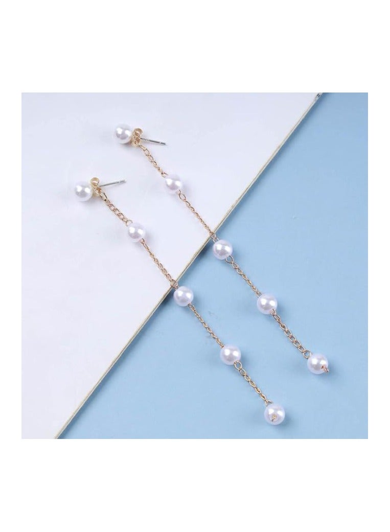 The pearl studs earrings are great for daily wear effortlessly matching various styles from jeans and t-shirts for a casual look to office wear or evening events. Addding a touch of elegance to all your ensembles with pearl drop earrings. - Image 4