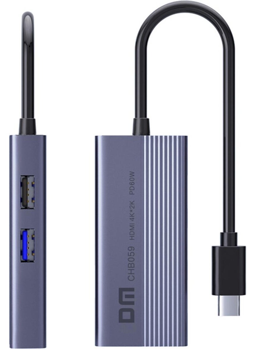 DM CHB059 Type-C To 4K H I 2*usb-A Pd 60W SD and Micro SD Card Reader Multiplexer Hub  - Image 4