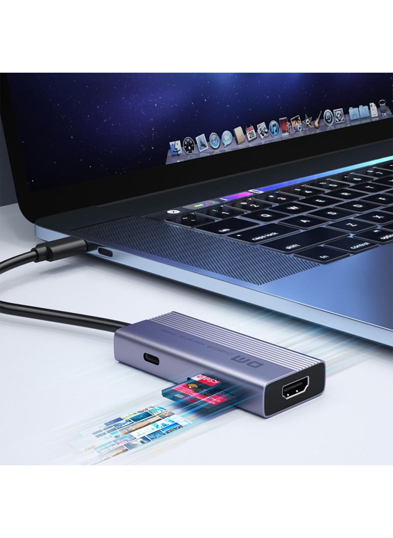 DM CHB059 Type-C To 4K H I 2*usb-A Pd 60W SD and Micro SD Card Reader Multiplexer Hub  - Image 2