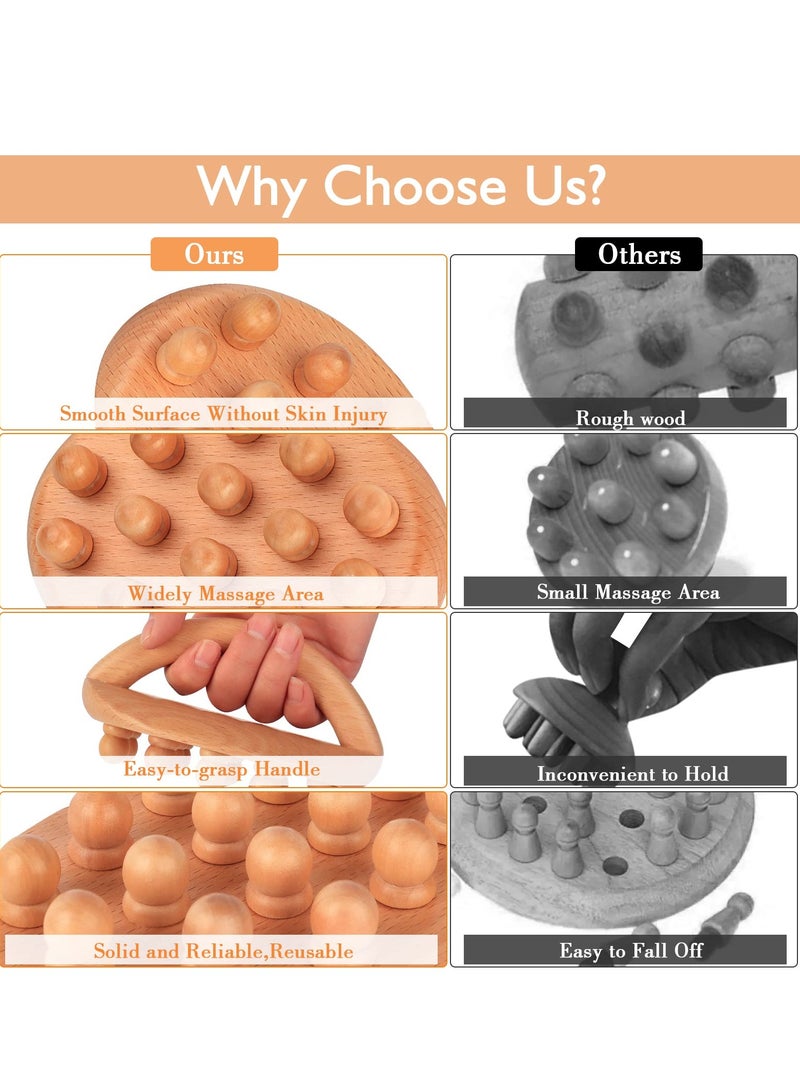 Loquat Natural Beech Wood Massage Tools Set - 14 Bead Gua Sha for Body Shaping, Ideal for Waist, Thighs, Arms  Belly - Image 4