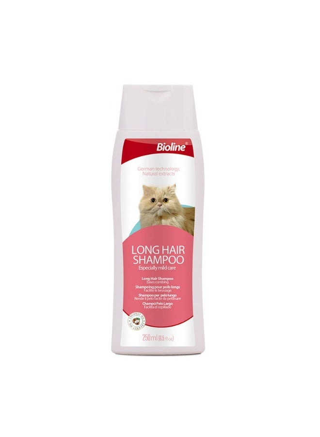 Bioline Long Hair Cat Shampoo 250ml Gentle Care for Long-Haired Cats - Image 1