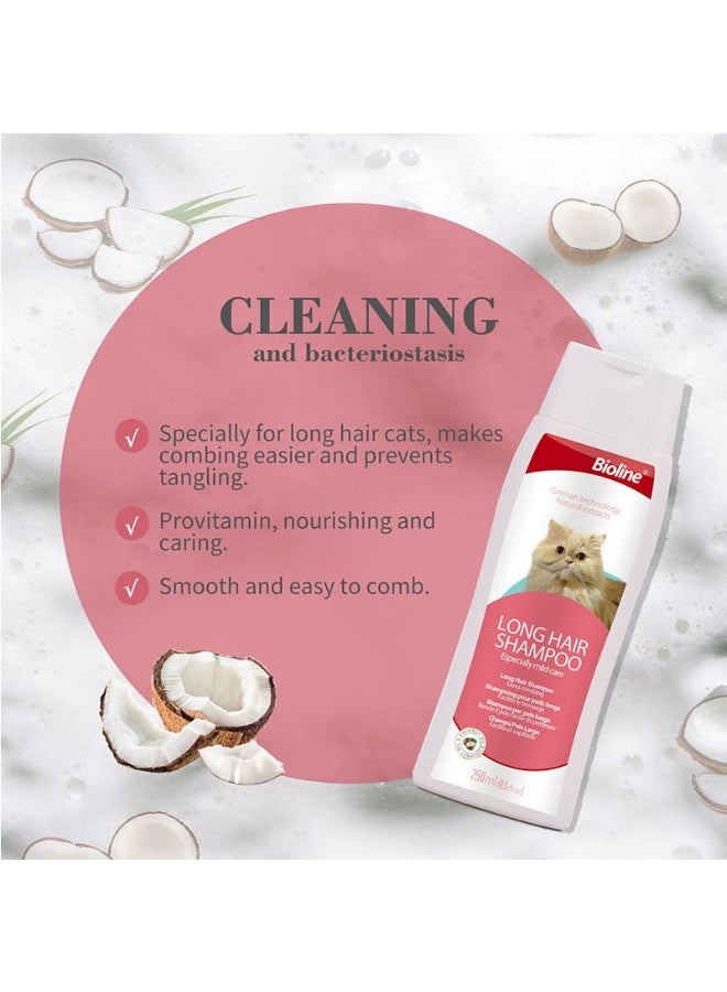 Bioline Long Hair Cat Shampoo 250ml Gentle Care for Long-Haired Cats - Image 2