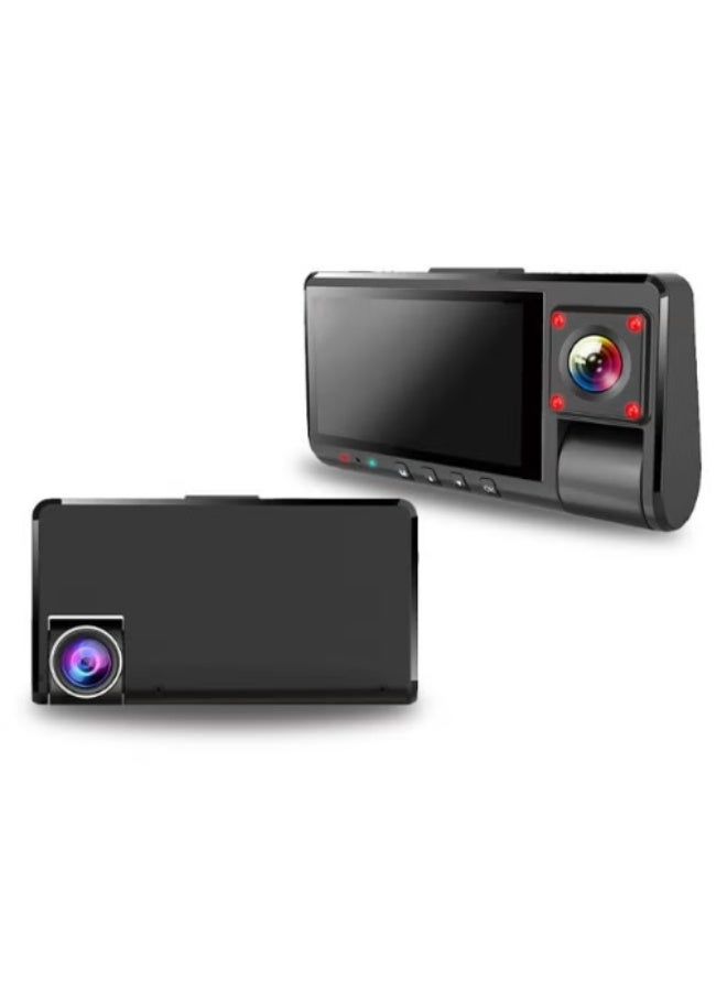 Dash Camera – 3-camera system, HD video recording, G-sensor, supports 128GB storage, wide-angle car DVR with night vision and loop recording - Image 1