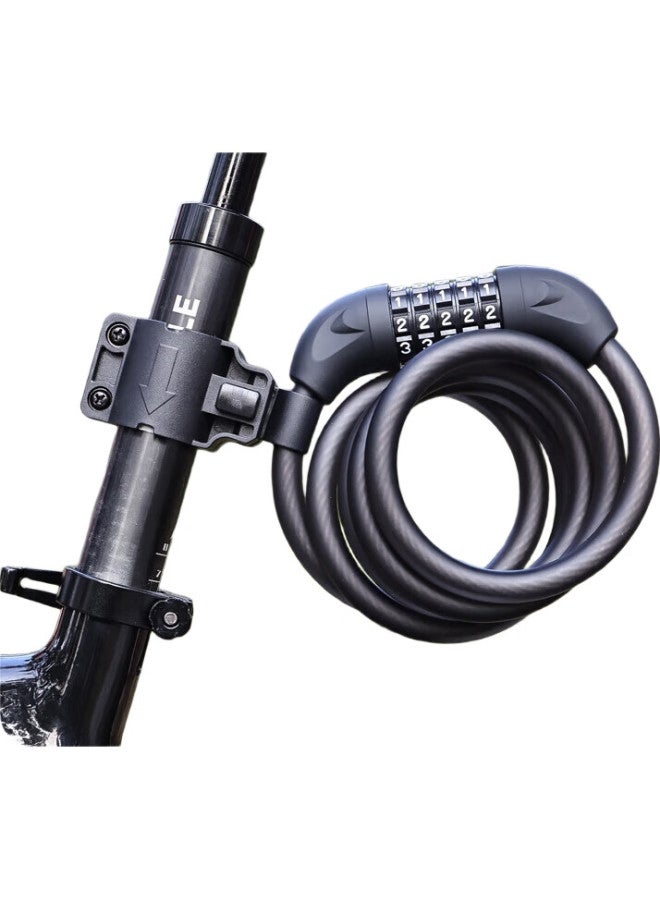 LeBycle Bicycle Combination Lock, Anti-Theft Lock, Chain Lock, Portable Steel Wire Lock, Cycling Equipment, Bicycle Lock, 5-Digit Steel Cable Lock - Image 3