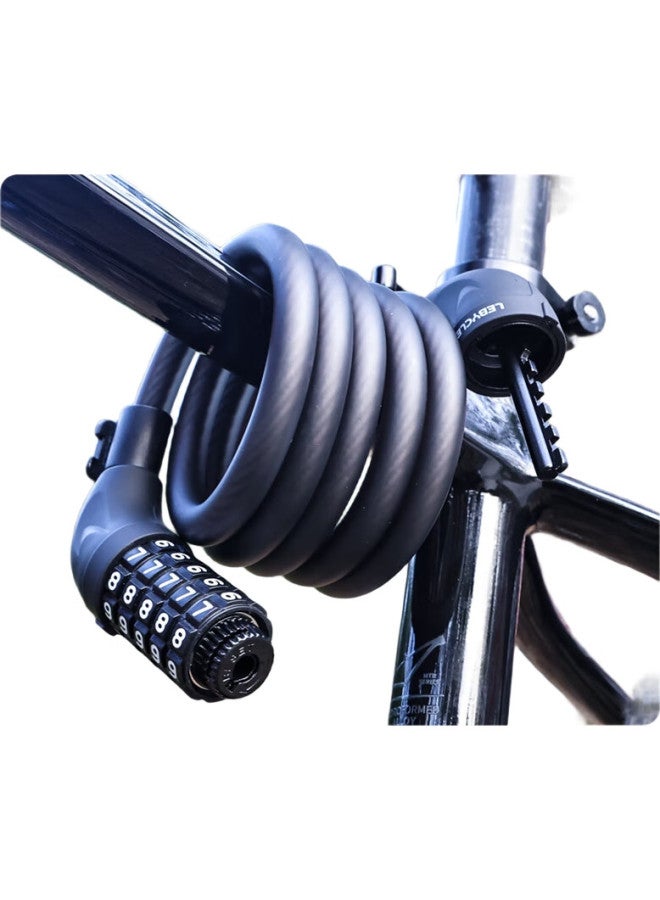 LeBycle Bicycle Combination Lock, Anti-Theft Lock, Chain Lock, Portable Steel Wire Lock, Cycling Equipment, Bicycle Lock, 5-Digit Steel Cable Lock - Image 2