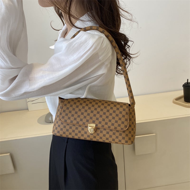 Western Style Commuter Elegant Underarm Bag 2023 New Chessboard Plaid Fashion Women'S Bag Casual Simple Shoulder Bag Handbag - Image 4