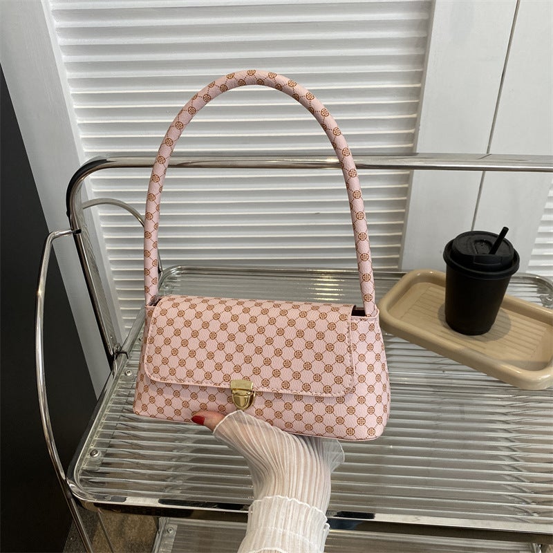 Western Style Commuter Elegant Underarm Bag 2023 New Chessboard Plaid Fashion Women'S Bag Casual Simple Shoulder Bag Handbag - Image 1
