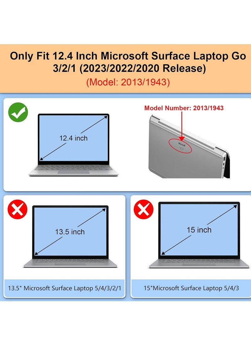 Rubberized Hard Case Compatible for 2020/2022/2023 12.4 Microsoft Surface Laptop Go 3/2 / 1 ( Not Compatible with Any Other Surface Models ),Frosted Clear - Image 4