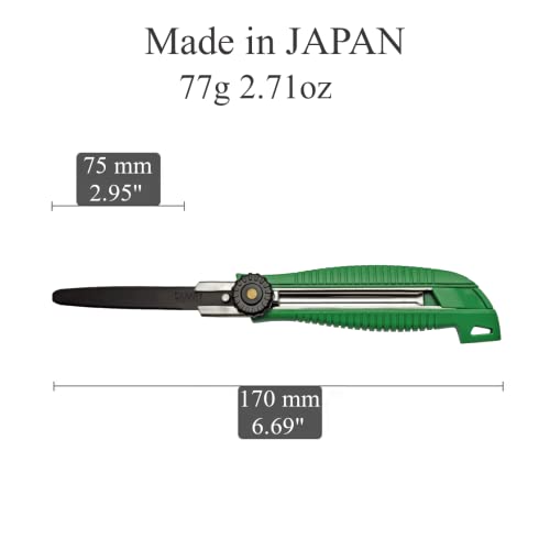 CANARY Box Cutter Retractable Heavy Duty Tool, Safety Corrugated Cardboard Cutter Knife, [Non-Stick Fluorine Coating Blade], Made in JAPAN, Green (DC-25F-1) - Image 2