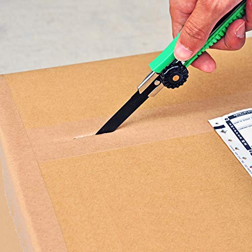 CANARY Box Cutter Retractable Heavy Duty Tool, Safety Corrugated Cardboard Cutter Knife, [Non-Stick Fluorine Coating Blade], Made in JAPAN, Green (DC-25F-1) - Image 3
