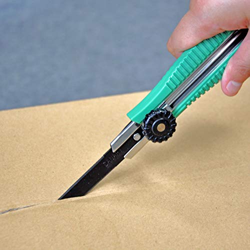 CANARY Box Cutter Retractable Heavy Duty Tool, Safety Corrugated Cardboard Cutter Knife, [Non-Stick Fluorine Coating Blade], Made in JAPAN, Green (DC-25F-1) - Image 5