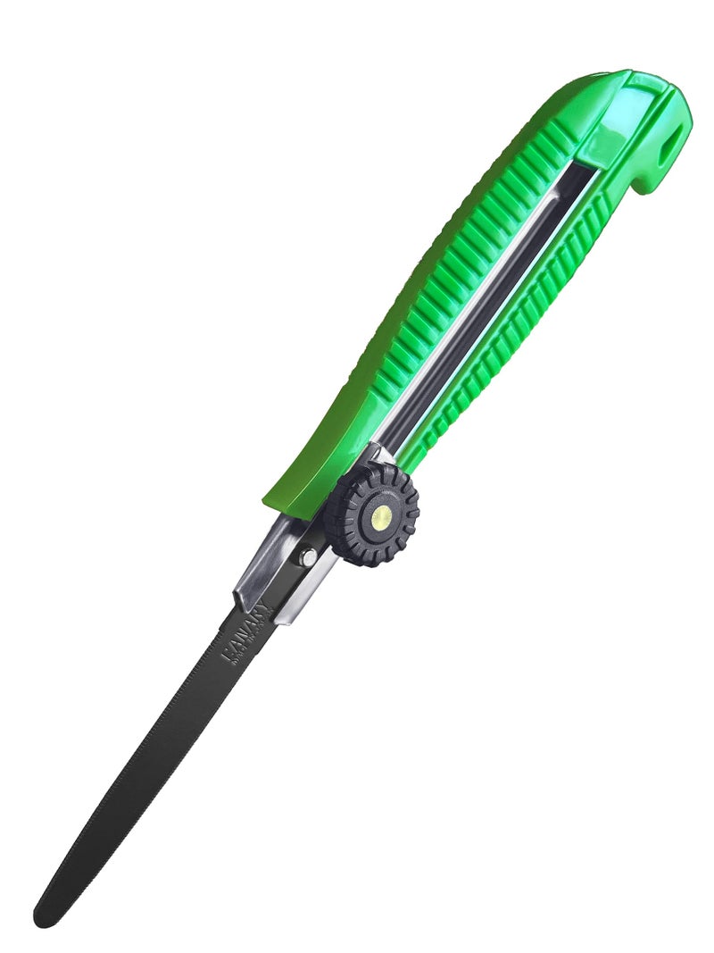 CANARY Box Cutter Retractable Heavy Duty Tool, Safety Corrugated Cardboard Cutter Knife, [Non-Stick Fluorine Coating Blade], Made in JAPAN, Green (DC-25F-1) - Image 1