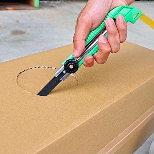 CANARY Box Cutter Retractable Heavy Duty Tool, Safety Corrugated Cardboard Cutter Knife, [Non-Stick Fluorine Coating Blade], Made in JAPAN, Green (DC-25F-1) - Image 4