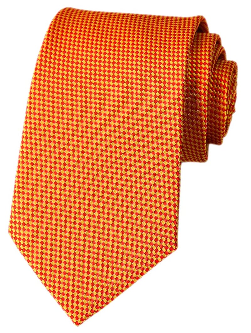 Ctskyte Men Boy Bright Golden Orange Red Pattern Tie Fall Business Evening Party Necktie - Image 4